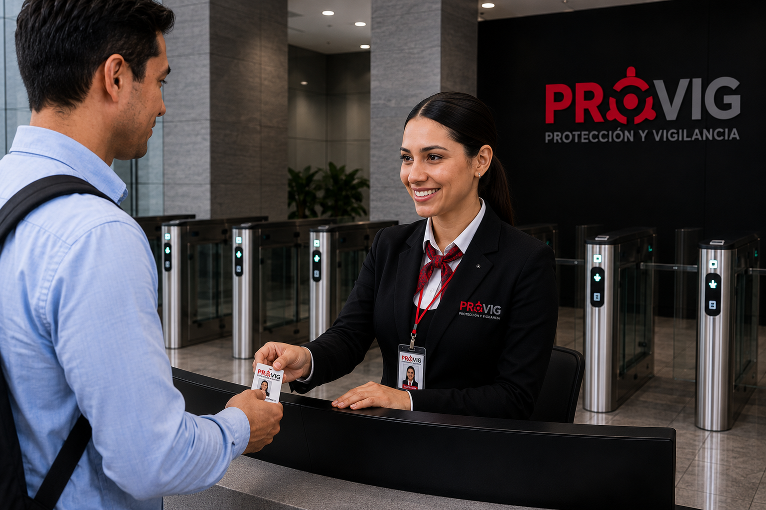Recepcionista especializada en seguridad